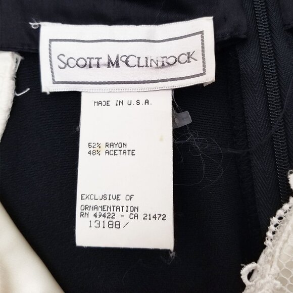 Vintage 1980's Scott McClintock Lace Applique Victorian Cocktail Maxi Dress Prom - Picture 5 of 14